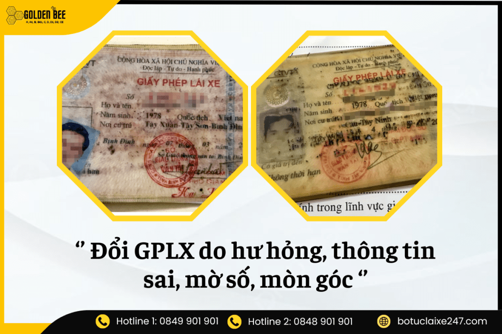 Đổi Giấy Phép Lái Xe Bị Sai Thông Tin, Hư Hỏng