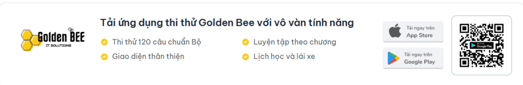 Link tải app "Golden Bee Learning" trên App Store/Google Play: kienthuclaixe.com/app – Tích hợp thi thử, theo dõi lịch học.